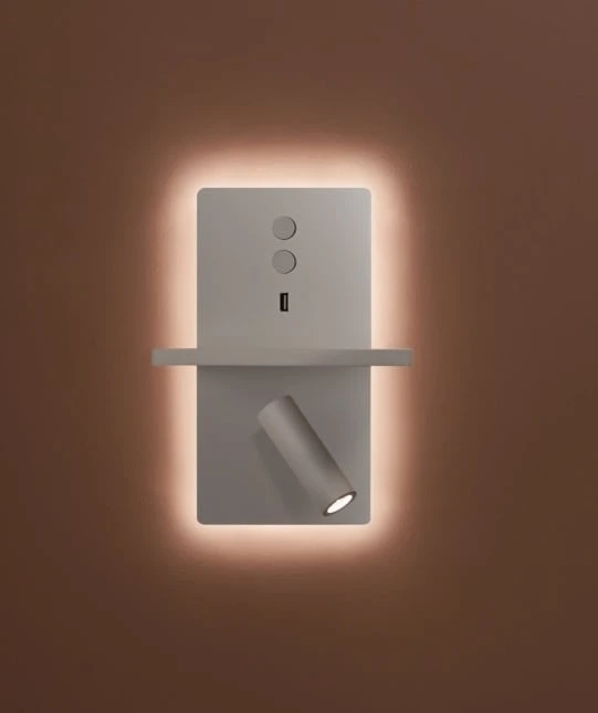 Elamp Led Wandlamp Met Leeslamp En USB Charger In Wit Of Zwart 2 Elamp Led Wandlamp Met Leeslamp En USB Charger In Wit Of Zwart - Image 2