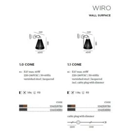 Wiro 1.0 Cone Wandlamp E-27 7 Wiro 1.0 Cone Wandlamp E-27 -Flos Verkoop image 343