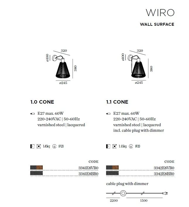 Wiro 1.0 Cone Wandlamp E-27 4 Wiro 1.0 Cone Wandlamp E-27 - Image 4