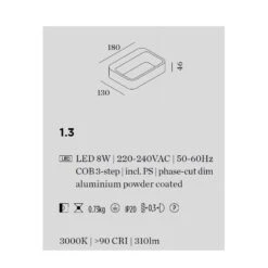 Benta 1.0 Led Wandarmatuur 8Watt-3000K Dimbaar In Wit Of Zwart -Flos Verkoop image 429