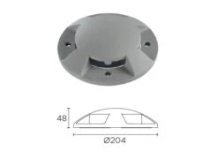 Xena Surface LED 4-weg 1,5W Bollard Alu Grijs 230Volt