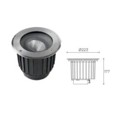 Gea COB Led Grondspot 23Watt Richtbaar RVS
