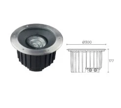 Gea COB Led Grondspot 35Watt Richtbaar RVS