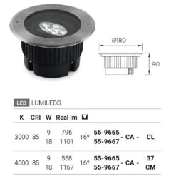 Gea Power Led Uplight Ronde Grondspot 18Watt Richtbaar RVS -Flos Verkoop image 642