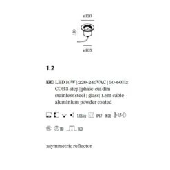 MAP ASYM 1.2 Outdoor Grondinbouwspot RVS 10W-3000K Dimbaar -Flos Verkoop image 646