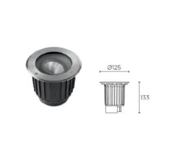 Gea COB Led Grondspot 9Watt Richtbaar RVS