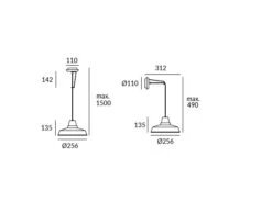 Vintage Ø256mm Hang- Wandlamp E-27 In 2 Kleuren -Flos Verkoop image 94