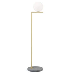 Flos IC Lights F1 Outdoor Vloerlamp Messing, Voet Lichtgrijs