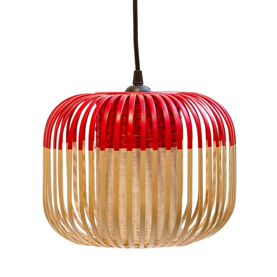 Forestier Bamboo Light Hanglamp Extra Small Ø27 Rood 1 Forestier Bamboo Light Hanglamp Extra Small Ø27 Rood