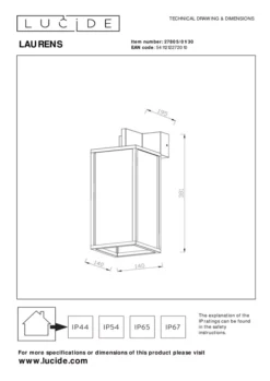 Lucide Laurens Wandlamp Buiten IP54 Small Zwart -Flos Verkoop x886x886 lucide laurens wandlamp buiten small2.jpg.pagespeed.ic .Nb2OzK1EHi